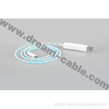 New Arrival EL Visible Light Micro USB Cable for Blackberry, HTC